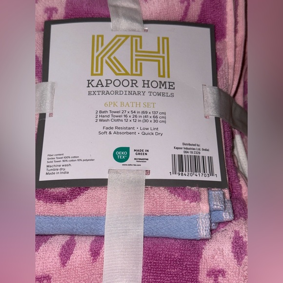 Kapoor Home 6 Pack Bath Set of Cotton Towels - Picture 7 of 10